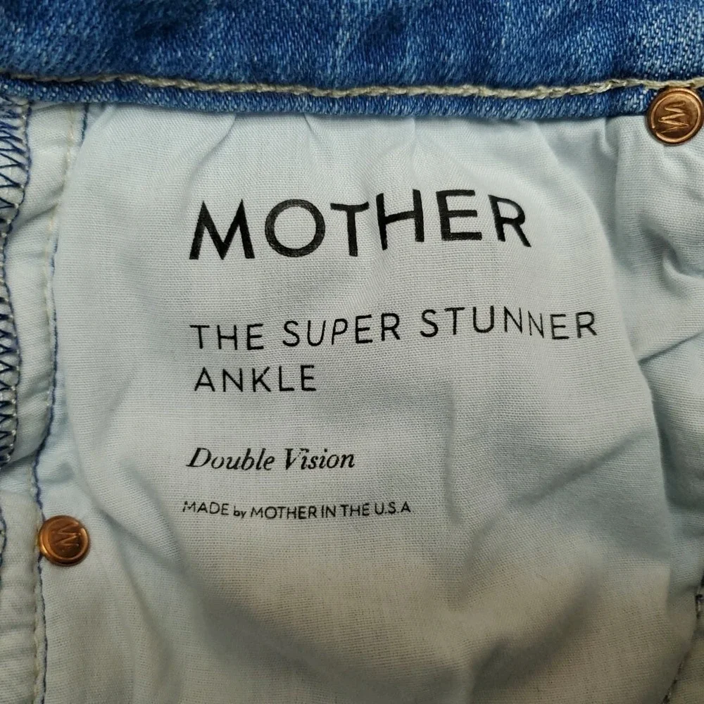 Mother Jeans Womens‎ 23Blue Denim Super Stunner Ankle Double Vision Heart Pocket